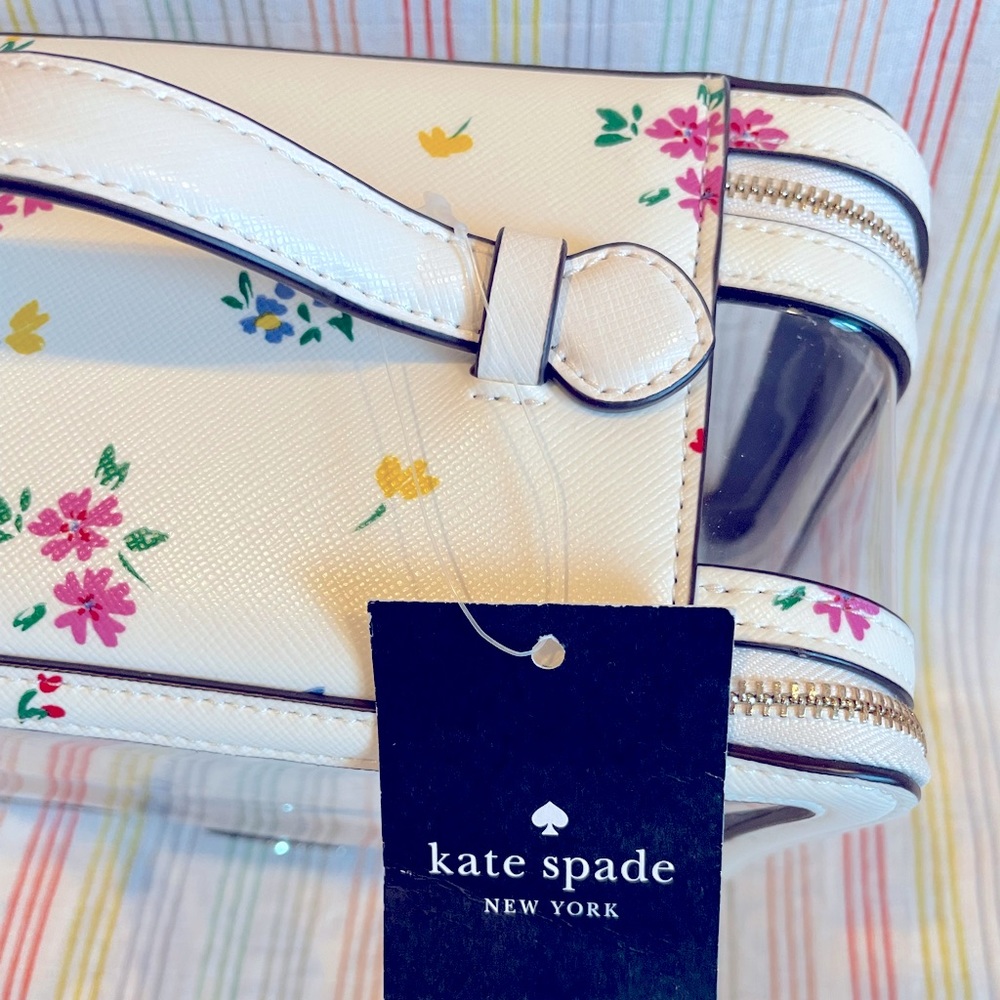 Kate Spade Floral Makeup Case Staci Garden Bouquet Travel Cosmetic Set of 2 NWT - Picture 7 of 8